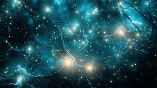 Fantastic image of neuron, nerve cell, brain