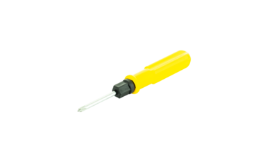 The small yellow screwdriver isolated on white background with clipping path.