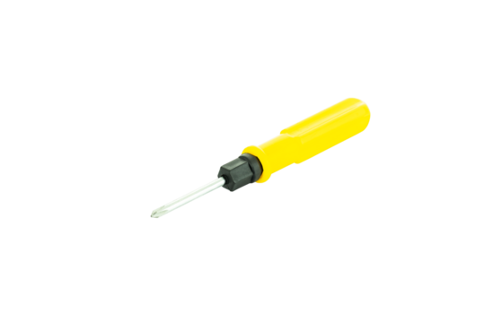 The small yellow screwdriver isolated on white background with clipping path.