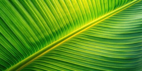 Obraz premium Vibrant Green Leaf Texture A Close-Up Display of Parallel Veins and Gradient Hues