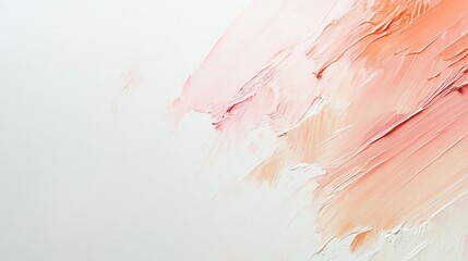 Clean white canvas with elegant pencil strokes creating soft hues of peach and coral during the afternoon light