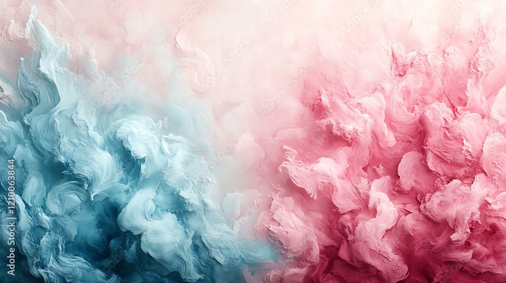 Poster abstract swirling colors: a mesmerizing blend of vibrant blue and pink smoke swirls, creating a dyna