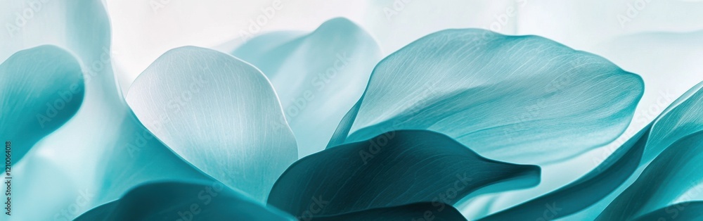 Poster Abstract pastel teal design showcasing smooth curves and soft textures in a minimalist composition