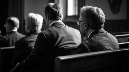 A moment of silence in a courtroom after the verdict, capturing the heavy emotional atmosphere of shock or relief
