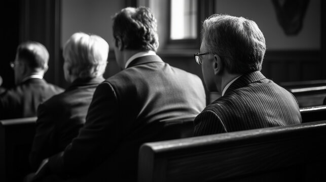 A moment of silence in a courtroom after the verdict, capturing the heavy emotional atmosphere of shock or relief