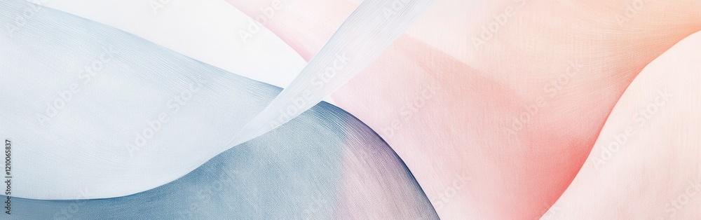 Poster Abstract composition of soft pastel arcs created with pencil strokes showcasing harmonious color gradients