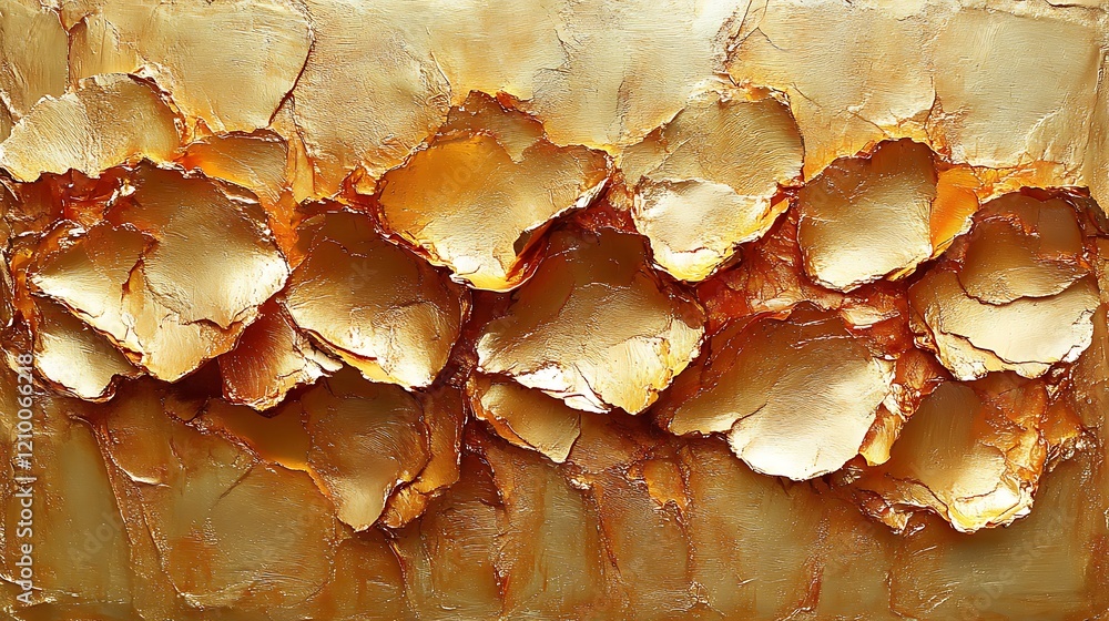 Poster abstract gold texture: an intricate abstract painting showcasing a captivating blend of golden hues.