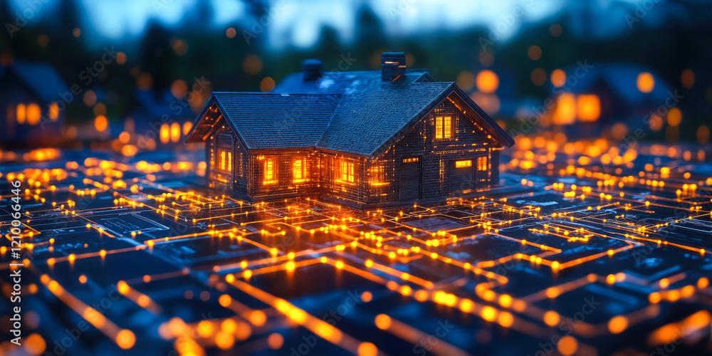 Aufkleber evolution of smart home technologies with interconnected devices enhancing user convenience