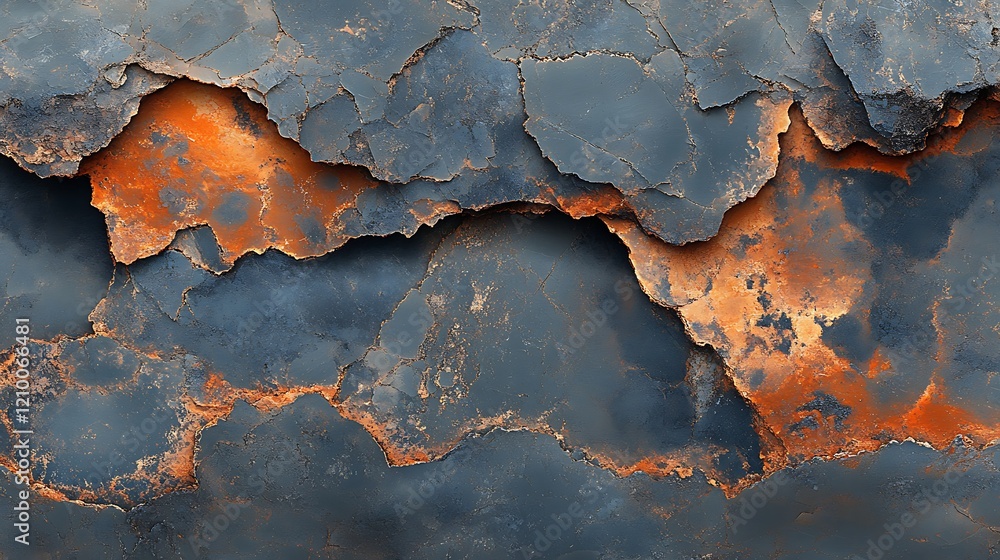 Poster rusty texture abstract: an abstract texture photo capturing the intricate patterns of rust on a meta