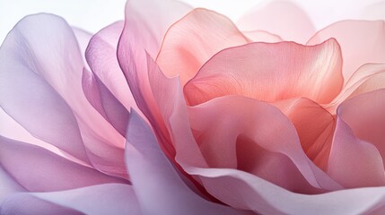 Delicate pink and purple fabric forms a flower shape