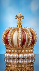 Fototapeta premium Regal crown display elegant setting high-quality image luxurious environment close-up view symbol of power