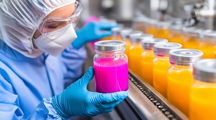 Quality control in beverage production factory photography industrial environment close-up process monitoring