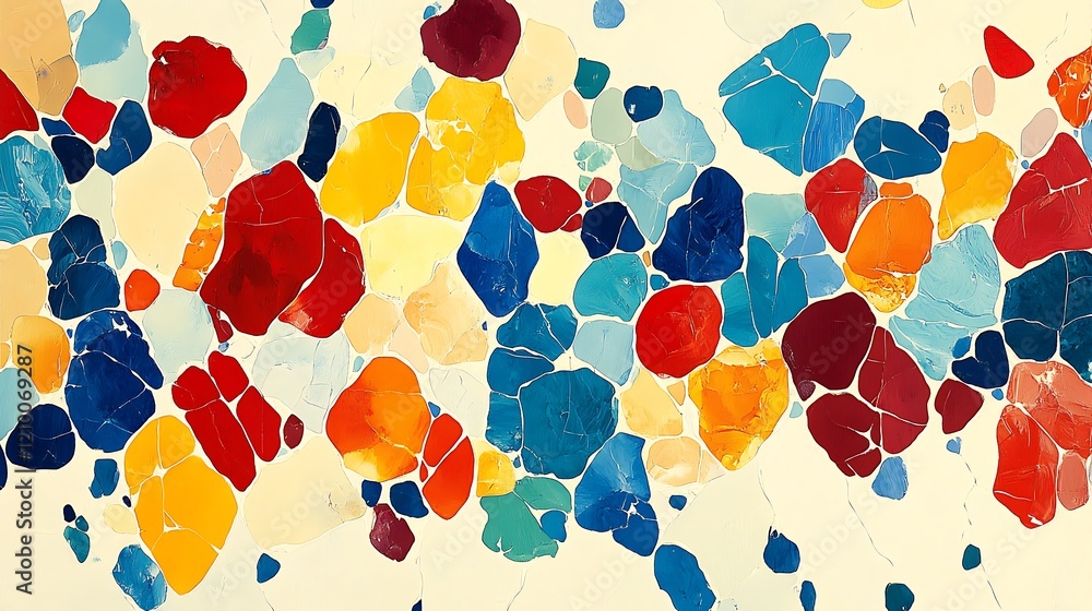 Poster abstract colorful shapes: vibrant, multicolored shapes create a dynamic and energetic abstract compo