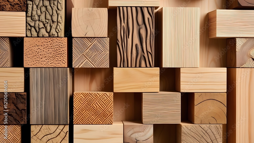 Poster Wood Block Textures Patterns Abstract Background Design Natural Material