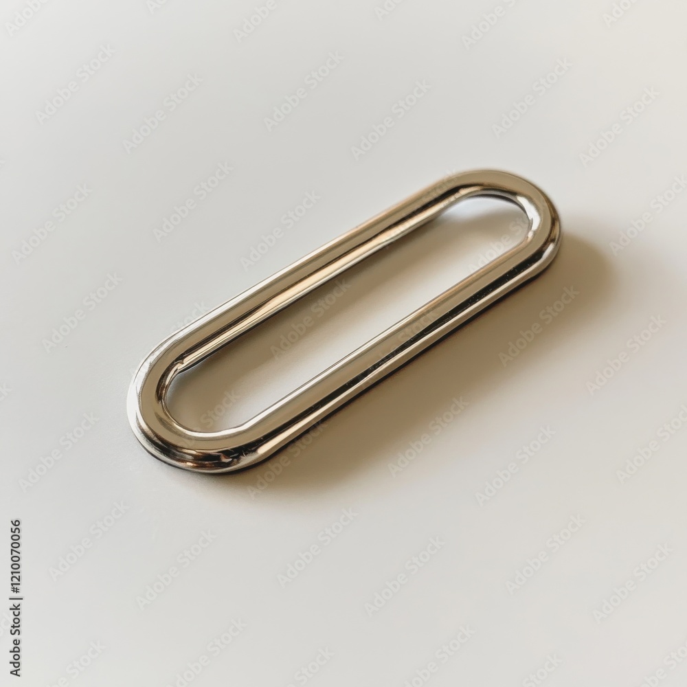 Aufkleber Shiny metallic paperclip resting on a smooth surface in a well-lit environment
