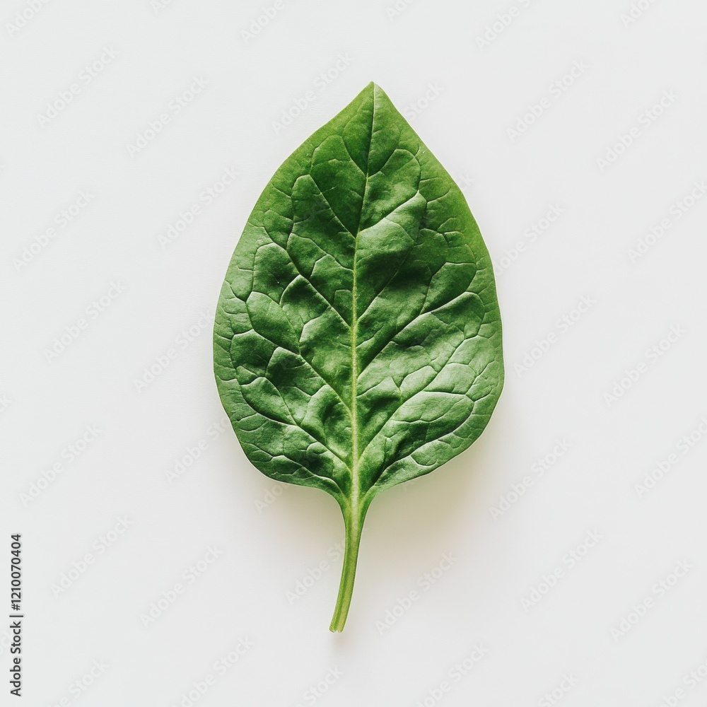 Poster fresh spinach leaf in soft green color showcasing its vibrant texture and organic appearance on a ne