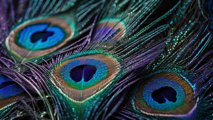 Fototapeta premium primer plano de plumas de pavo real