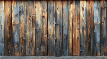 Rustic Weathered Wood Texture: Close-up of a weathered wood wall featuring a beautiful pattern of faded paint and worn planks. The wood texture offers a rustic backdrop, ideal for DIY, home decor.