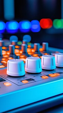 Live music recording session studio environment audio equipment vibrant lighting close-up perspective sound engineering techniques