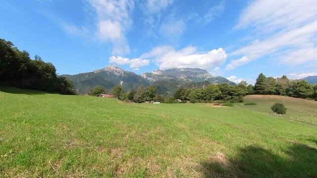 Time lapse of mountain panorama in Lombardy - Italy - on a sunny summer day - Northern and southern Grigna mountain