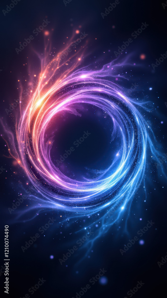 Aufkleber spectacular digital illustration showcasing ai's depth and complexity with swirling vortex and glowi