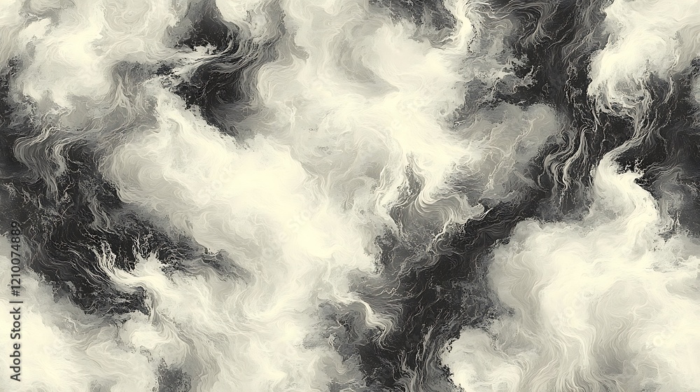 Aufkleber abstract swirling marble texture: a captivating grayscale abstract image featuring swirling patterns