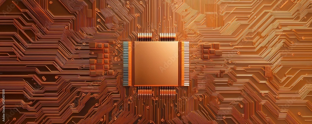 Aufkleber a central microchip surrounded by intricate circuit patterns, showcasing technology and innovation i