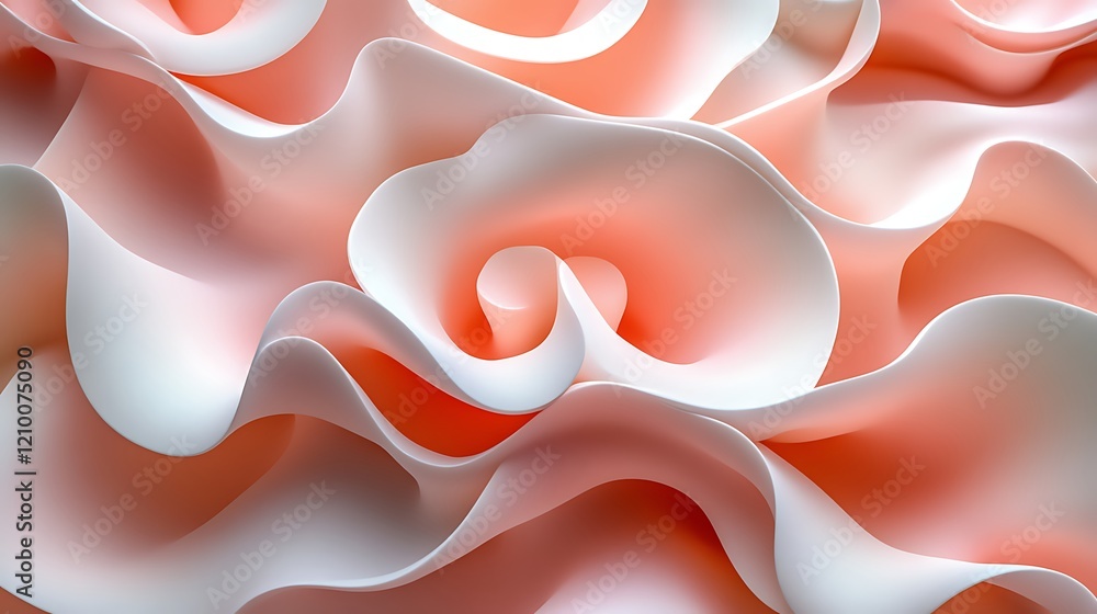 Aufkleber abstract peachy swirls: a close-up, abstract texture of delicate peachy and white swirls, creating a