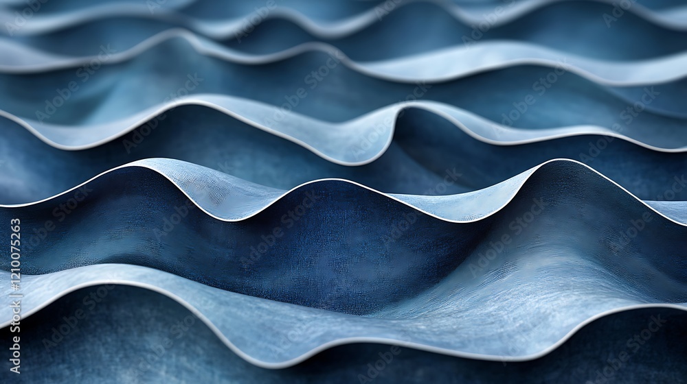 Poster abstract blue waves: a mesmerizing abstract image featuring undulating waves of deep blue, creating 