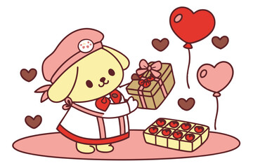 happy valentine day   cake and balloons