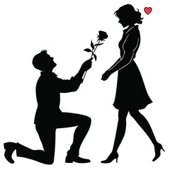 silhouette of a person with a rose