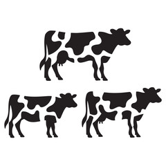 jersey cow vector black silhouette vector illustration white background