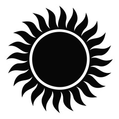 High-Quality Black Sun Icon Silhouette vector illustration on a transparent background
