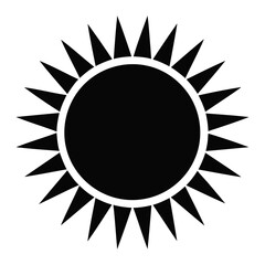 Black Sun Icon Silhouette vector illustration on a transparent background