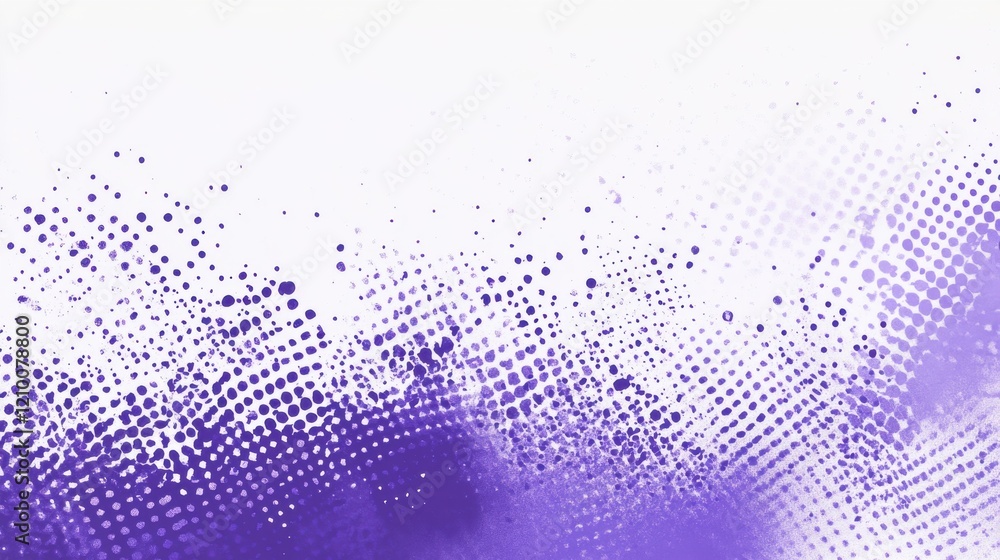 Poster Halftone pattern in lavender shades creating a smooth transition across a textured background