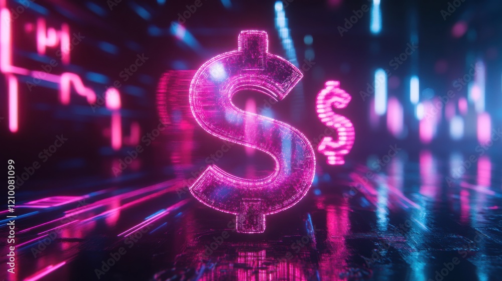 Aufkleber dynamic double exposure of savings symbols illustrating modern financial concepts in a vibrant digit