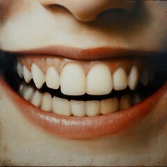 Fototapeta premium Close-up of a Smiling Mouth: A Study in Joy and Expression