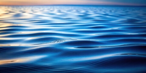 Serene Aquatic Undulation A Close-Up View of Gentle Water Waves at Sunset