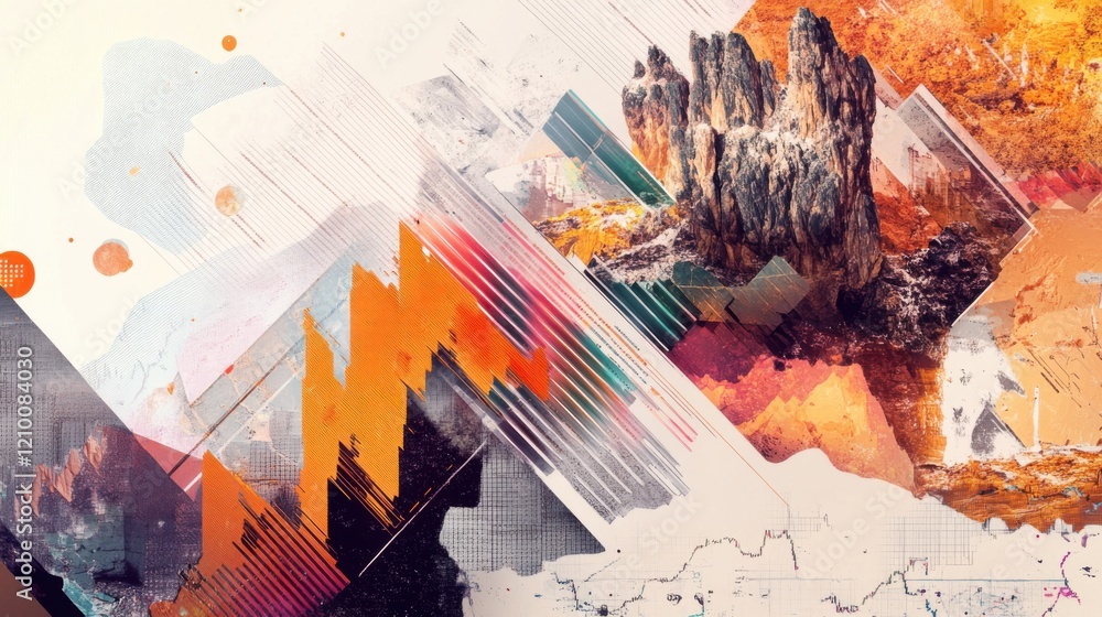 Aufkleber creative etf graph layout showcasing abstract elements and vibrant colors for financial analysis