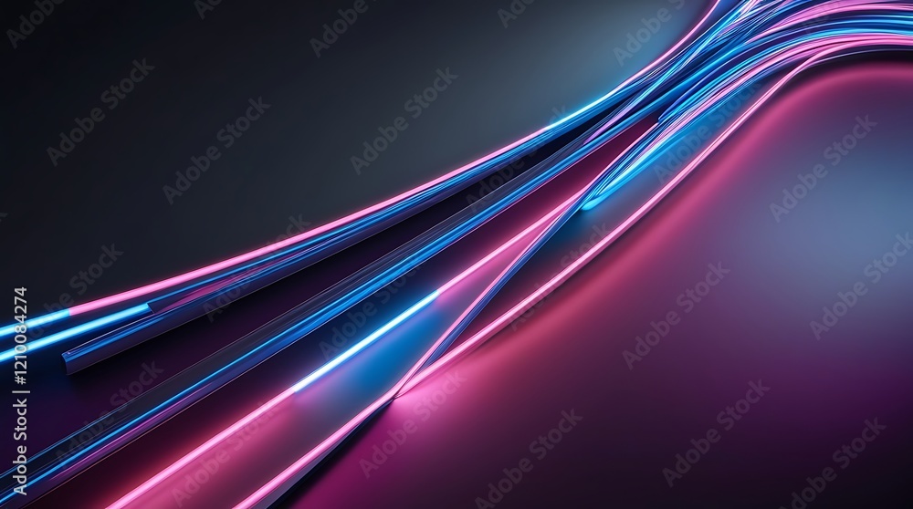 Poster futuristic abstract background with neon lines for technology and data visualization business purpos