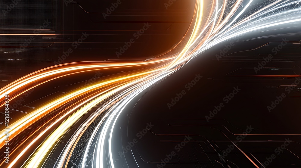 Poster abstract background featuring a blend of dynamic light trails for business presentations or technolo