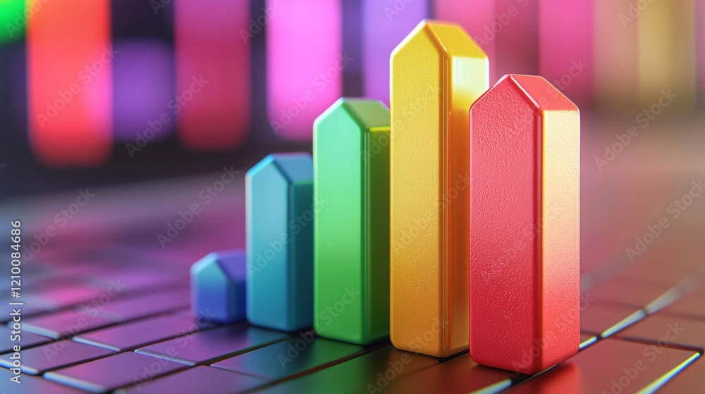 Poster data visualization trends 2023 colorful bar graphs representing analytics digital workspace infograp
