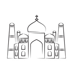 Fototapeta premium taj mahal temple sketch design