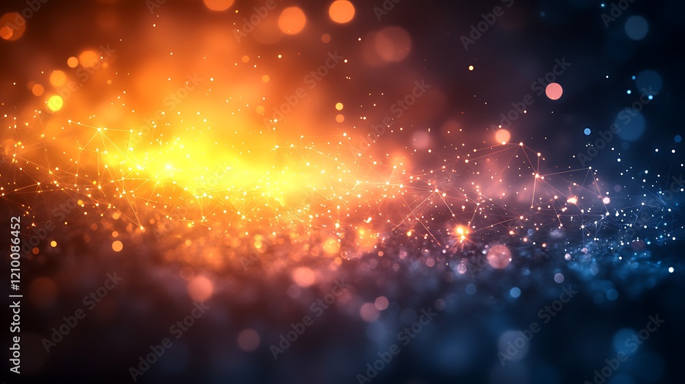 Poster abstract lightscape: a captivating abstract background features a mesmerizing blend of warm orange a