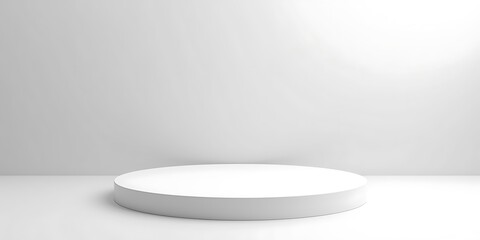 Minimalist White Round Podium Product Display Stand