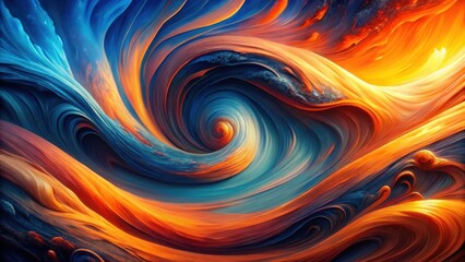 Obraz premium Abstract swirling vortex of vibrant hues, dynamic energy and cosmic flow, a mesmerizing interplay of color and form