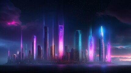 Futuristic City at Night