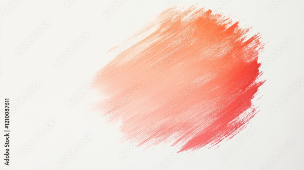 Poster elegant coral and peach gradient circle on white background with negative space showcasing artistic 