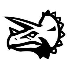 Black and White Dinosaur Vector Icon &ndash; Minimalist Design for Digital and Print Projects