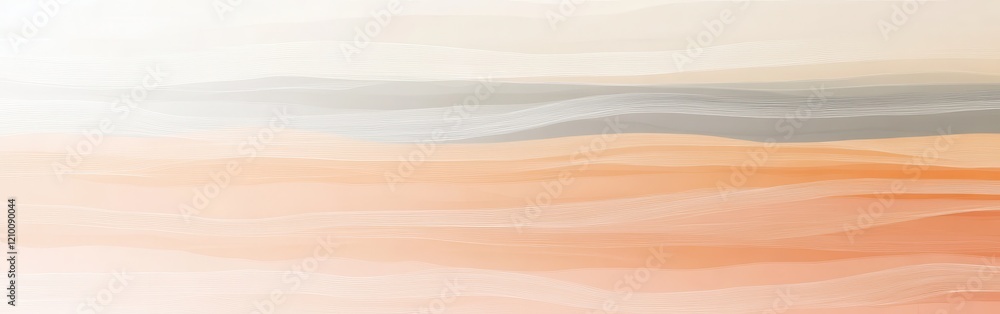 Poster Soft peach and gray horizontal stripes create a calming and balanced design suitable for various settings